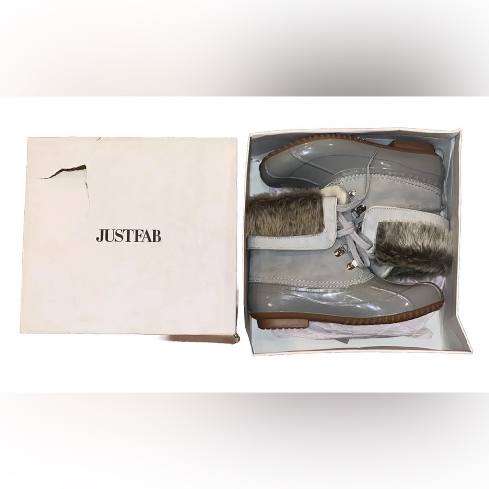 Just Fab Ghita Grey Rain Boots Women’s Size 10 - In Box